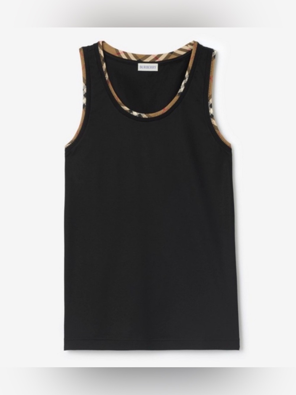 Authentic Burberry Women’s Elyssa Check  Tank Top black XS NWT $435